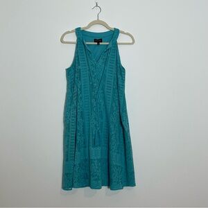 AUT Oversized Teal Lace Dress